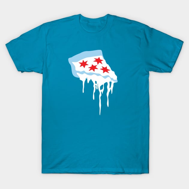 Chicago Flag as Pizza T-Shirt by KatieWalshArt